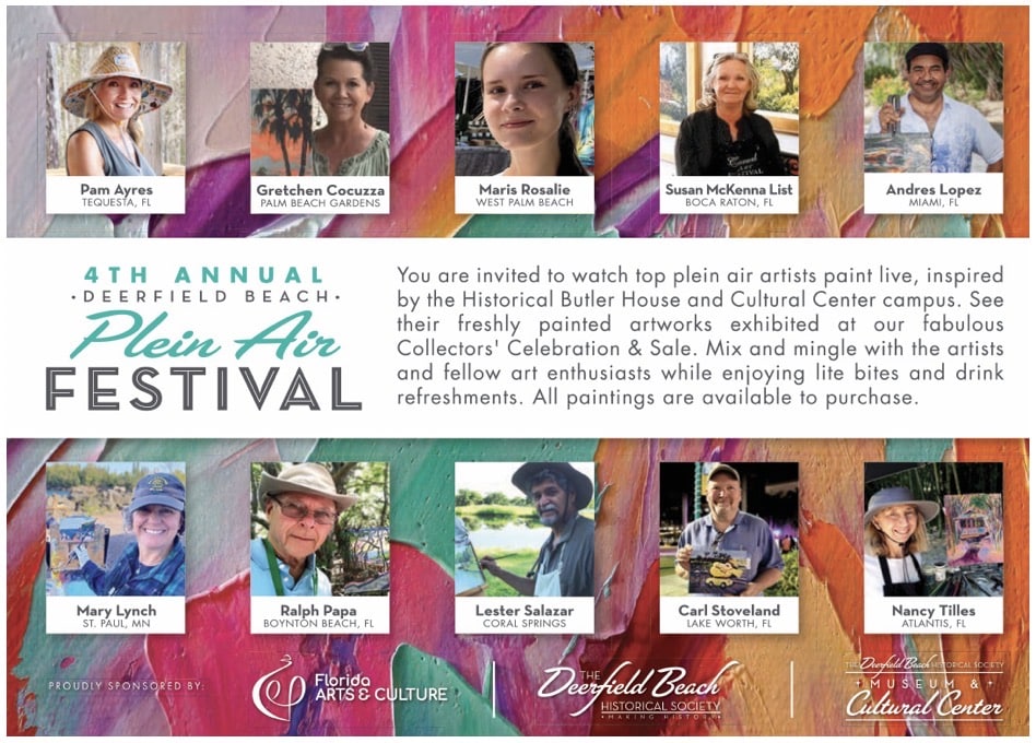 4th Annual Plein Air Art Festival, top artists paint on March 28 from 3-6 PM