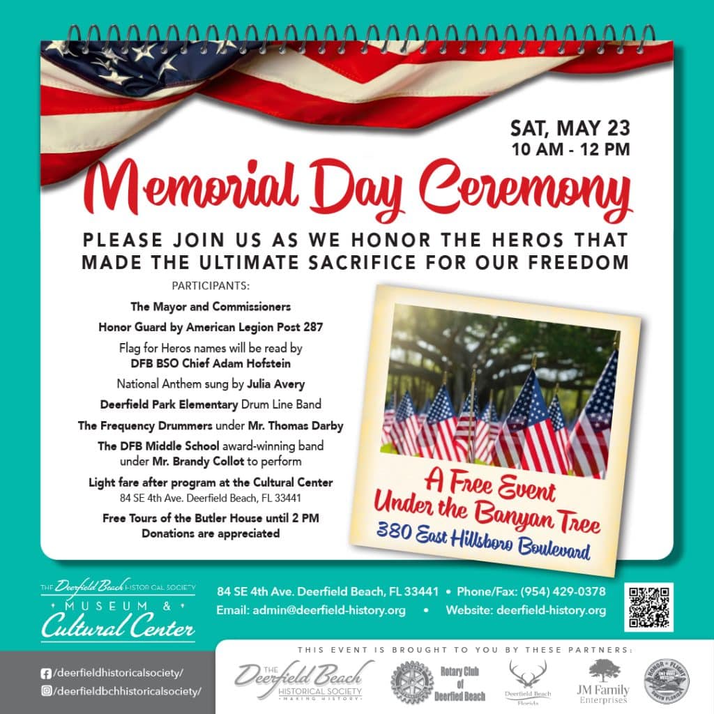Memorial Day Ceremony Under the Butler House Banyan Tree, May 23