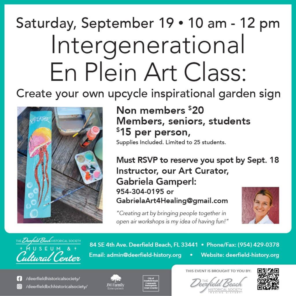 En Plein Air Outdoor Art Class: Make An Upcycled Garden Sign – Saturday, Sept. 19