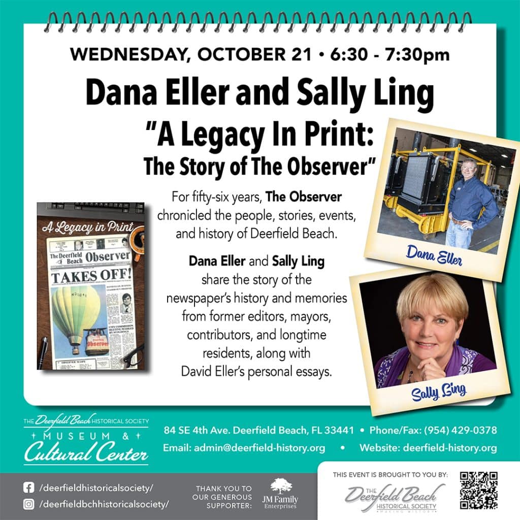 History After Hours (Please Click “Read More” to RSVP): Dana Eller & Sally Ling, “A Legacy In Print, The Story of the Observer” – Oct. 21